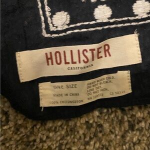 Hollister boho scarf. Navy with white embroidery